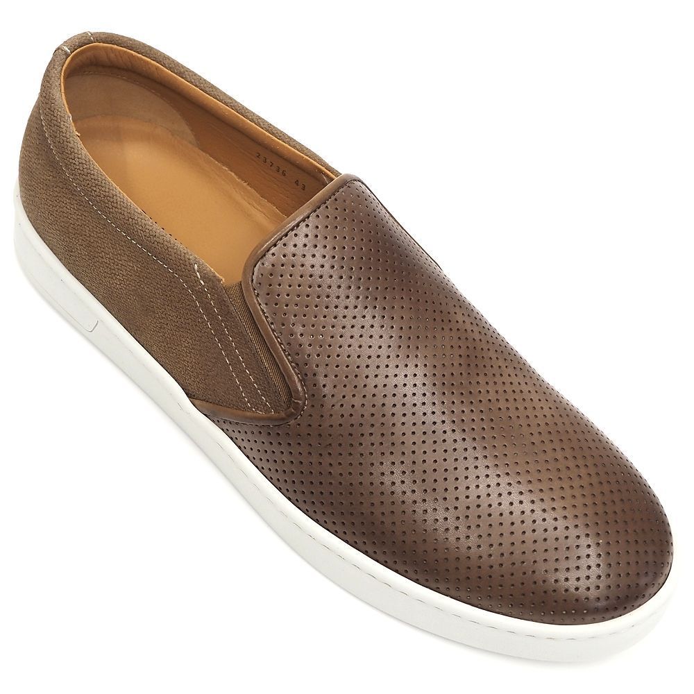  レザースニーカー サイズ 43 ベージュブラウン スリッポン マグナーニ メンズ 5 L|A 0778 S|KEC 08| スニーカー 靴