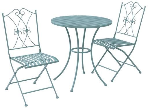 ガーデンマスター Gardenmaster アンティーク調ガーデンテーブル-チェア3点セット屋外折りたたみアンティーク調庭ベランダカフェPAGS-3グリーン