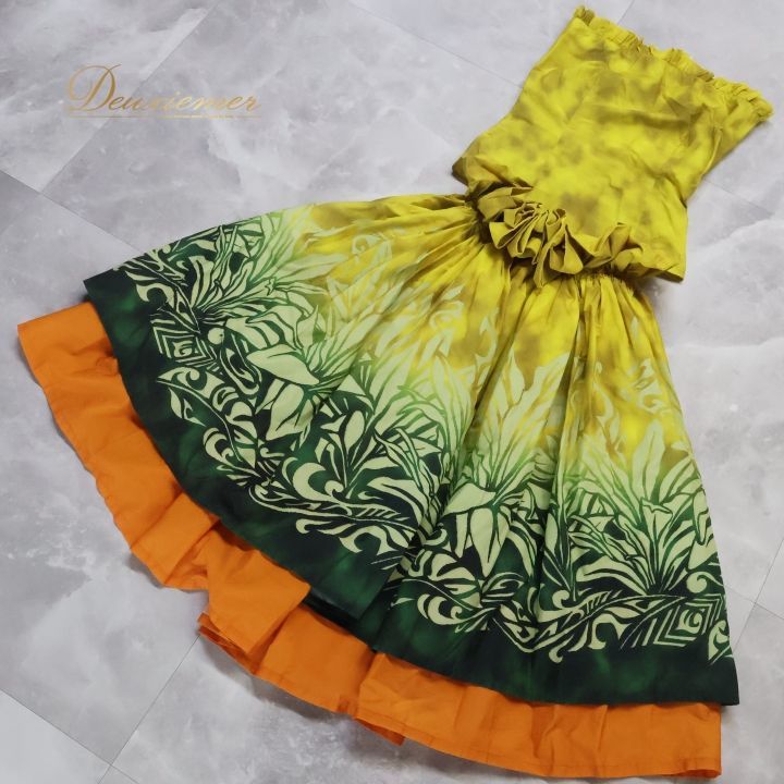 フラダンス衣装(2着) フラダンス 衣装 ツーピース セットアップ 上下セット ブラック系