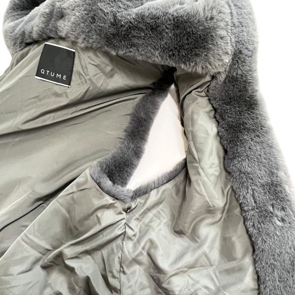 □ QTUME クチューム アウター エコファーベスト ダウン フード