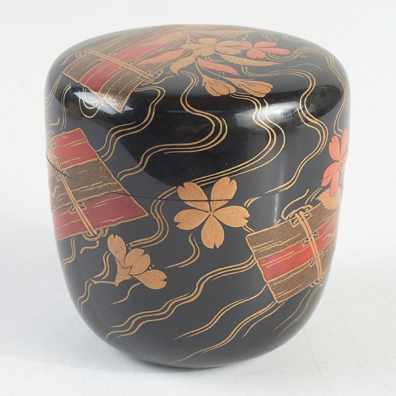 茶道具 蒔絵師 小三郎作 花筏蒔絵 中棗 共箱 V S548 - メルカリ