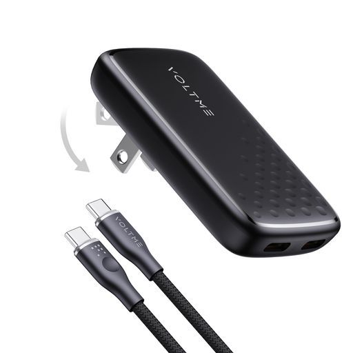 VOLTMEPD充電器45WUSB-C薄型2ポート14.2mmType-C高出力急速充電器GaN窒化ガリウム小型折りたたみ式プラグタイプc充電器薄型PSE技術基準適合iPhone13/14/15/16Pro 45W 2ポート 充電器 ACDC-PD2245BK 薄型AC充電器(C×1) ACDC-PD2445BK