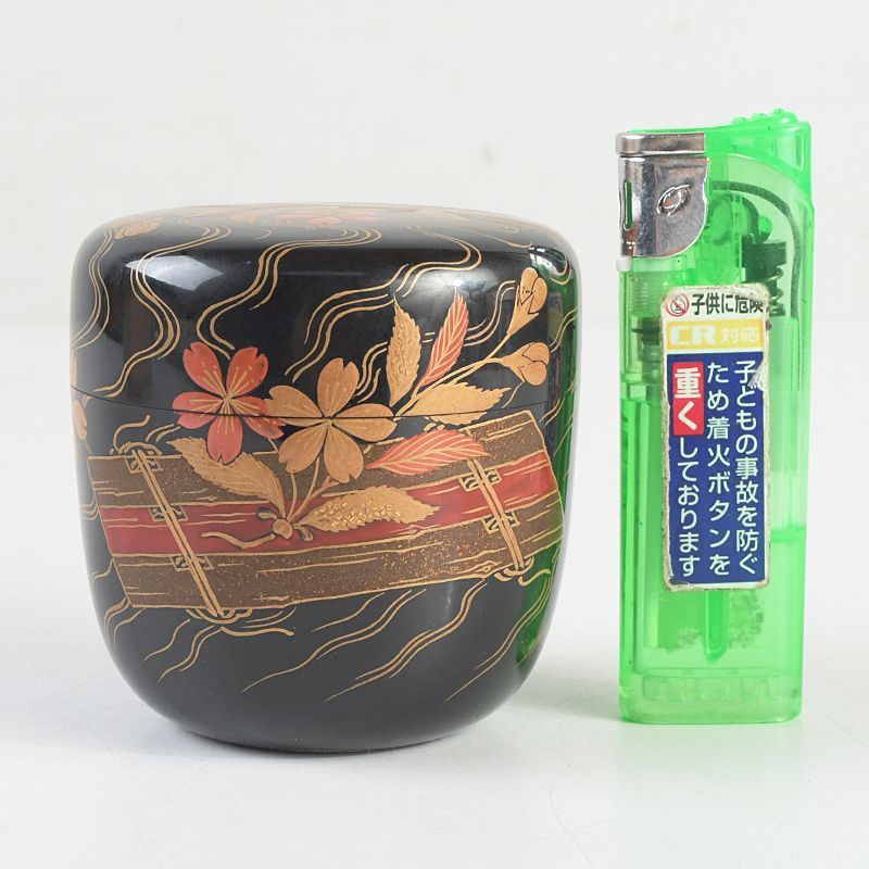 茶道具 蒔絵師 小三郎作 花筏蒔絵 中棗 共箱 V S548 - メルカリ