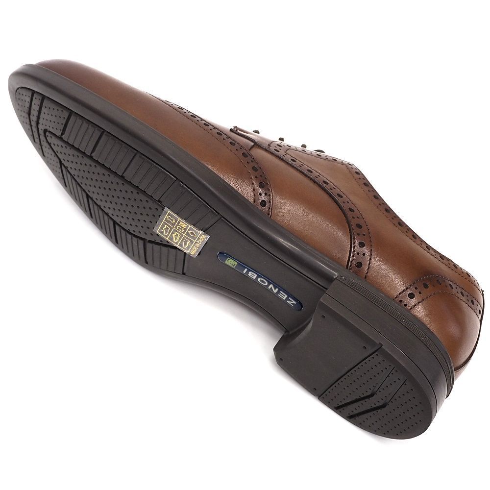  ZENOBI ウイングチップ 革靴 サイズ 40 ブラウン レザーシューズ ゼノビ メンズ 5 L|A 0767 S|LAN 08| ドレス ビジネスシューズ ブーツ 革靴