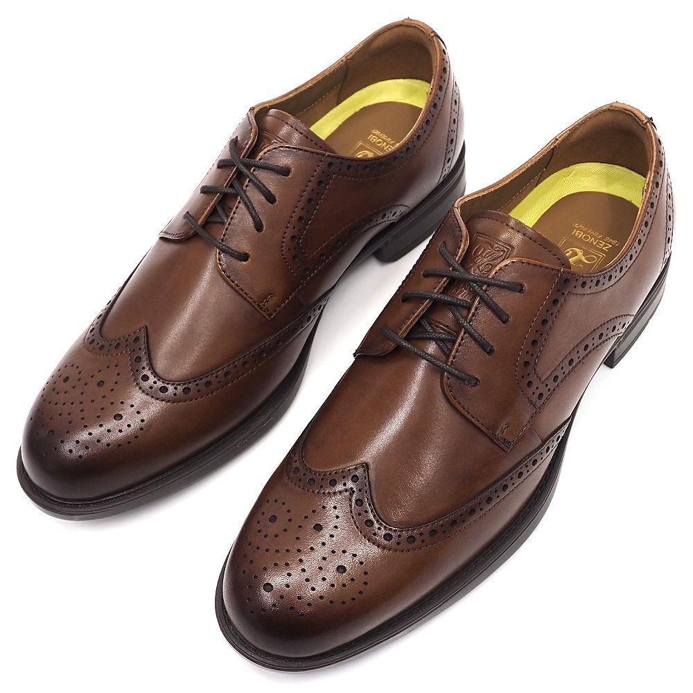 ZENOBI ウイングチップ 革靴 サイズ 40 ブラウン レザーシューズ ゼノビ メンズ 5 L|A 0767 S|LAN 08|