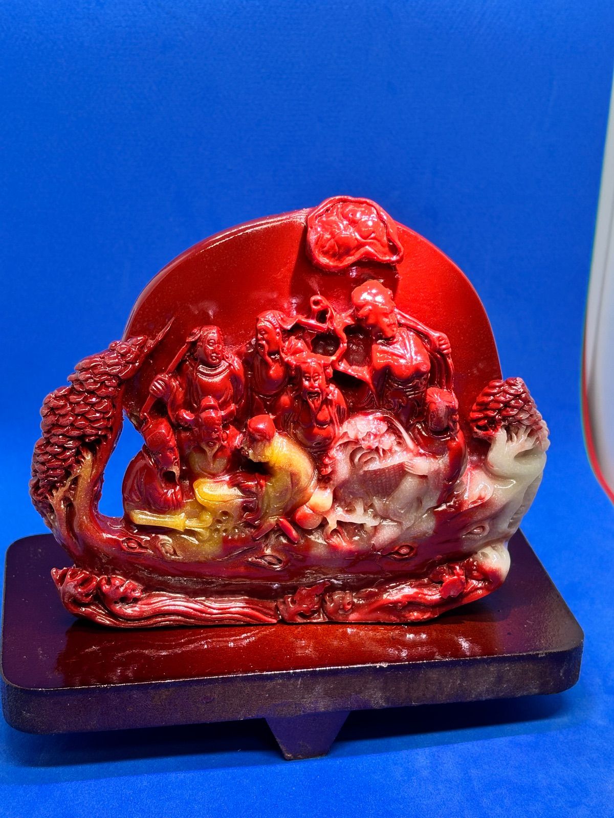 極美品 寿山石荔枝凍 八仙過海 精雕摆件約13×11×3cm370g 5895 - メルカリ