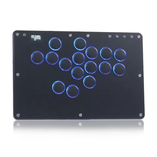 Haute 42アケコンレバーレスレバーレスコントローラーT 16 PROブラックボタン静音強め押し心地絶秒スリムで天板広めEVO大会膝置き可無遅延格闘ゲーム向けForPCSwitch 2 SwitchPS 4 PS 3等に対応