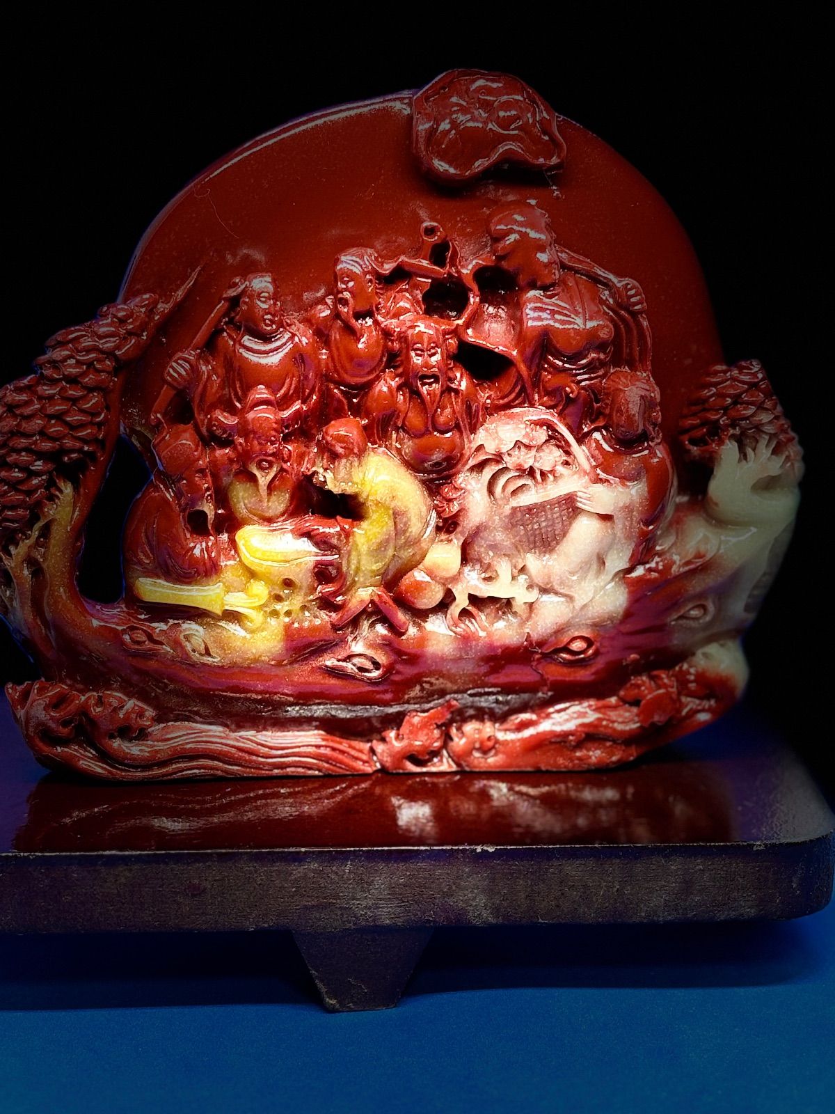 極美品 寿山石荔枝凍 八仙過海 精雕摆件約13×11×3cm370g 5895 - メルカリ