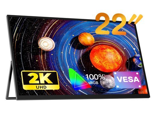 モバイルモニター22インチモバイルディスプレイ2 K持ち運びモニターVESA対応ポータブルモニター大画面非光沢広色域大型サブモニター自立型スタンドゲーミングモニターIPS液晶パネ…