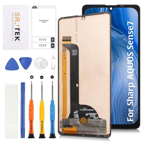 SRJTEKForSharpAQUOSSense 7液晶パネルSense 7 SH- 画面交換修理用タッチパネルセット6.1インチシャープアクオスLCDディスプレイタッチスクリーンデジタイザー 修理ツールキット