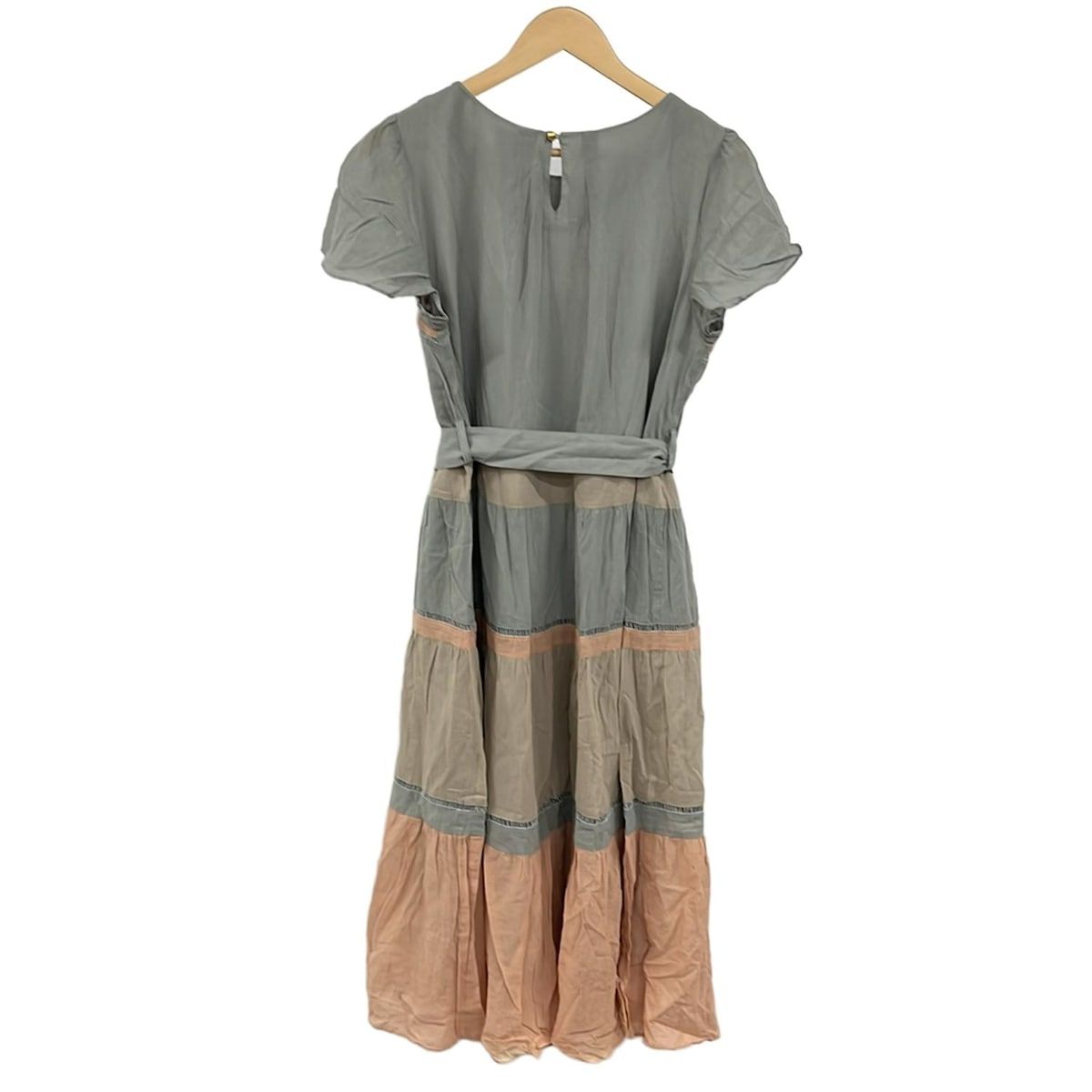 Rose Tiara ローズティアラ ワンピース サイズ42 L レディース - ライトグリーン×ベージュ×オレンジ クルーネック|半袖|ロング|ボーダー