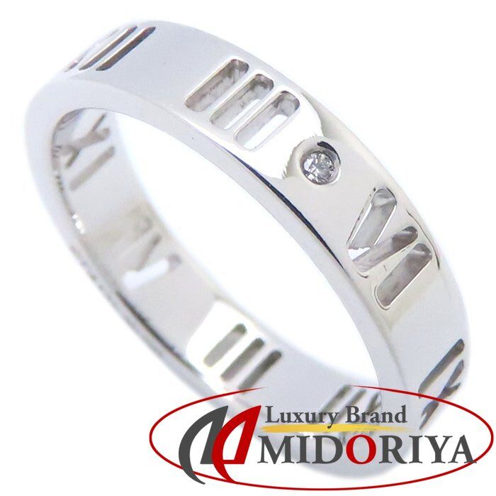 TIFFANY-Co. ティファニー アトラス リング 指輪 4 Pダイヤモンド 6.5号 K 18 WG ホワイトゴールド レディース|294780 BJ