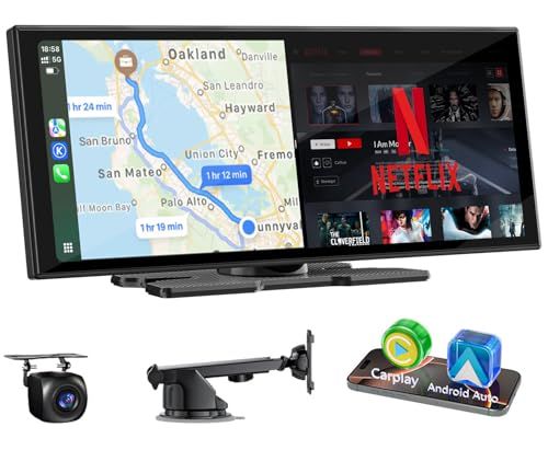 11 インチポータブルディスプレイ 動画を視聴する YouTube Netflix TikTok 等アプリ視聴可 大画面タッチパネル Carplay|Android Auto 対応 2 画面分割機能 カーナビ機能 73 bfbc 23