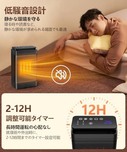  セラミックヒーター 2025新 節電 AI知能恒温 セラミックファンヒーター 8 W 3段階 温風 ヒーター 小型 電気 省エネ 暖房 足元 首振り 液晶ディスプレイ タイマー付き リモコン付き 過熱防止 転 b 09 bc 331 その他 キッチン 食器