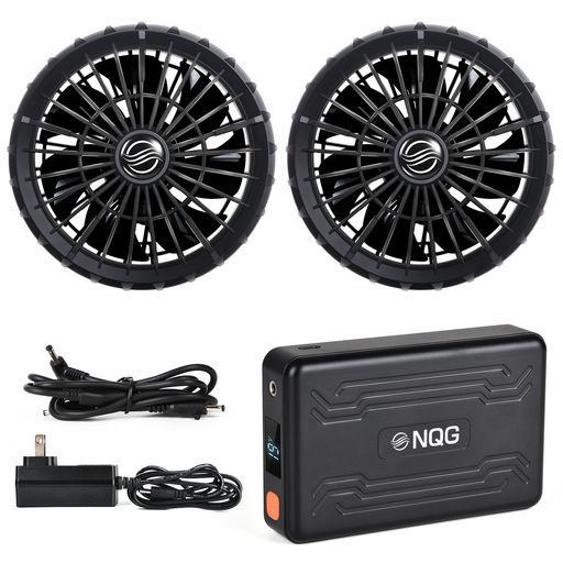 ファン付き作業服用ファンバッテリーセット トップクラス 過酷な高温環境に対応 77 Wh|20000 mAh大容量日本製ブラシレスモーター13.5 M|S超高風量4段階風力調整PSE認証済USB-Type-C出力残量表…