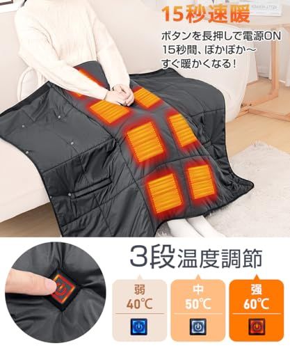  電気毛布 掛け敷き兼用 2025冬モデル 6 WAY使用 発熱 電熱肩掛け毛布 USB給電 電気ブランケット 速暖 膝掛け 温度調整 電熱 カーペット 腰巻き ヒーター内蔵 ダニ退治 男女兼用 ふわふわ 防寒 防風 着る毛布 保 288 b 4 29 その他 キッチン 食器