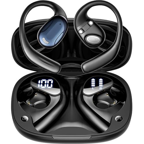 イヤホン Bluetooth ワイヤレスイヤホン 最大100時間再生 バッテリー長持ちの頂点へ LED残量表示 オープンイヤー 5.4 高速接続 低遅延 軽量8.8 g 空気伝導型 装着快適 耳が痛くない 音漏れ軽 dd 1 a 56 e 8