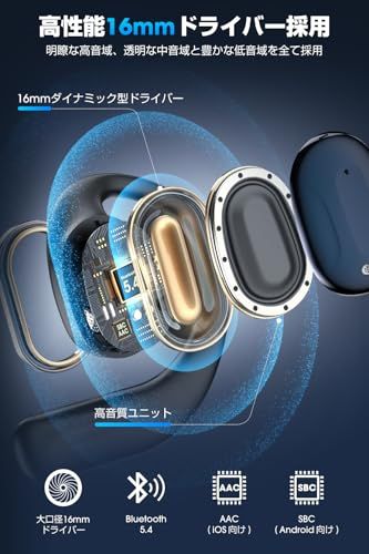  イヤホン Bluetooth ワイヤレスイヤホン 最大100時間再生 バッテリー長持ちの頂点へ LED残量表示 オープンイヤー 5 4 高速接続 低遅延 軽量8 8 g 空気伝導型 装着快適 耳が痛くない 音漏れ軽 dd 1 a 56 e その他 キッチン 食器