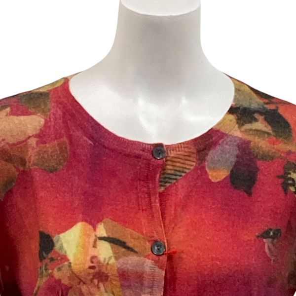 ◇ ガリアーノ GALLIANO 総柄 ニットカーディガン 長袖 クルーネック