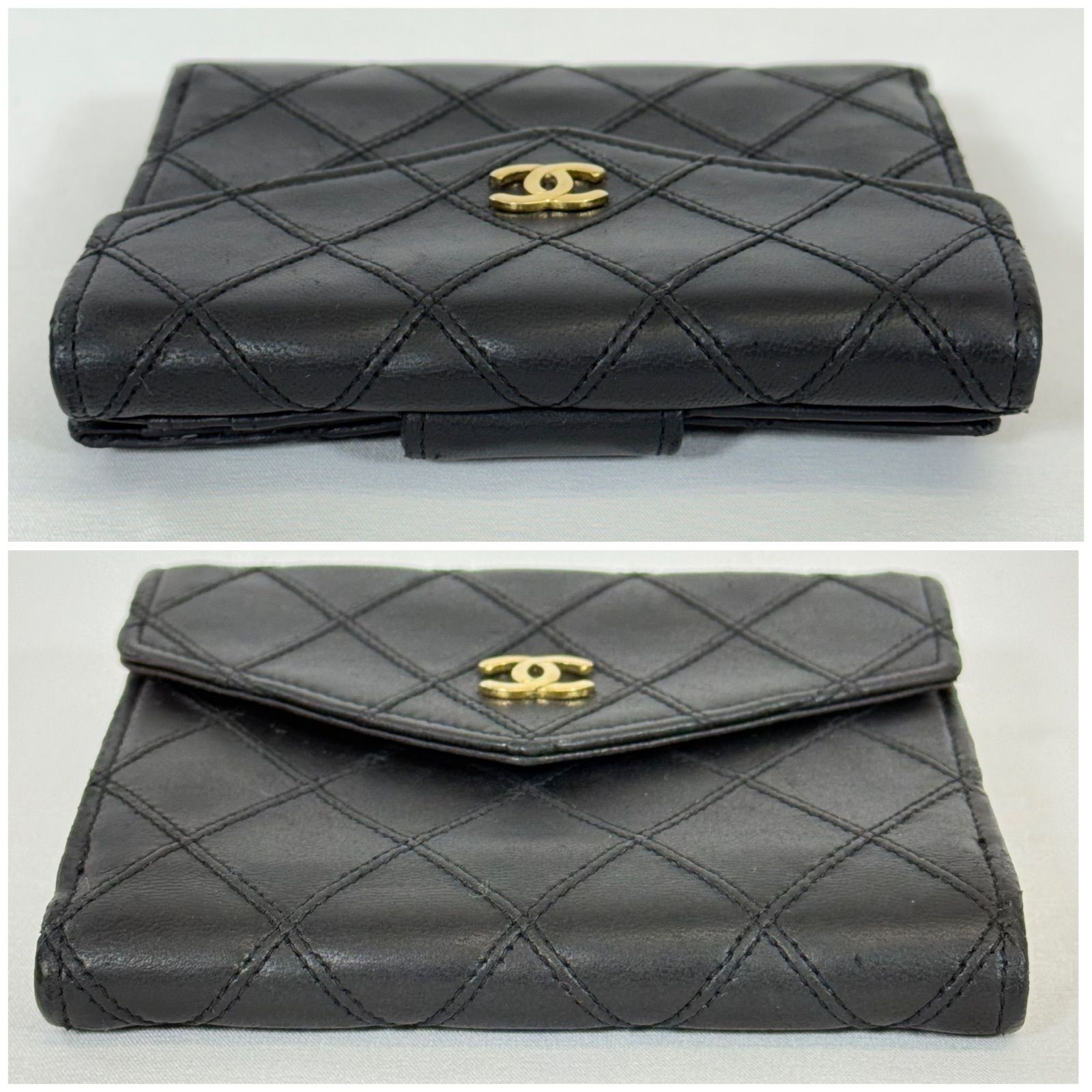 ヴィンテージ・美品】CHANEL シャネル ラムスキン ビコローレ Wホック