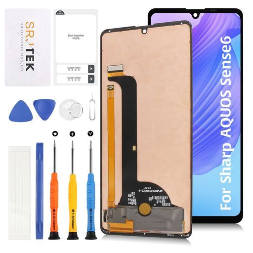 SRJTEKForSharpAQUOSSense 6 Sense s液晶パネルシャープアクオスSense SH- -54 B|Sense sSHG 07 au画面交換修理用タッチパネルセット6.1インチ