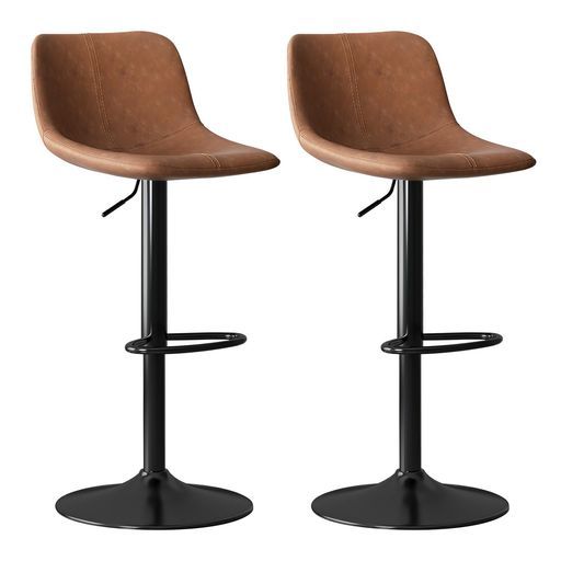 カウンターチェア回転昇降式バーチェアPUレザーハイチェア背もたれバースツールダイニングキッチン回転椅子ハイスツール足置き高さ調節 キッチンカウンターチェア グレー2脚セッ…