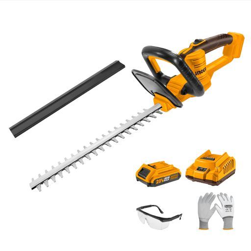 INGCOヘッジトリマー20 V充電式コードレス刈込幅450 mm切断径18 mm