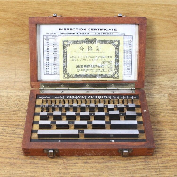 SK|新潟精機 GBS 1-47 150804 ブロックゲージ 1級品 組 1.005～100 mm