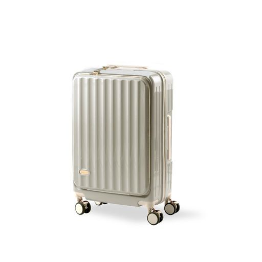 アドアプス 前開きスーツケースキャリーケース機内持ち込みフロントオープンストッパー付きUSBポート付きSサイズ39 Lキャリーバッグ1-3日用泊まる大型軽量静音360度回転大容量ファスナー…