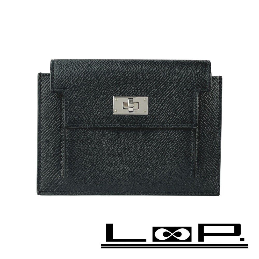 エルメス ケリー ポケット コンパクト コインケース ヴォー エプソン ブラック Y刻 523816 10