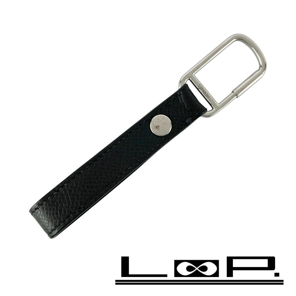 エルメス ポルト クレ ループ キーホルダー キーリング エプソン SS ブラック 箱 495670 10