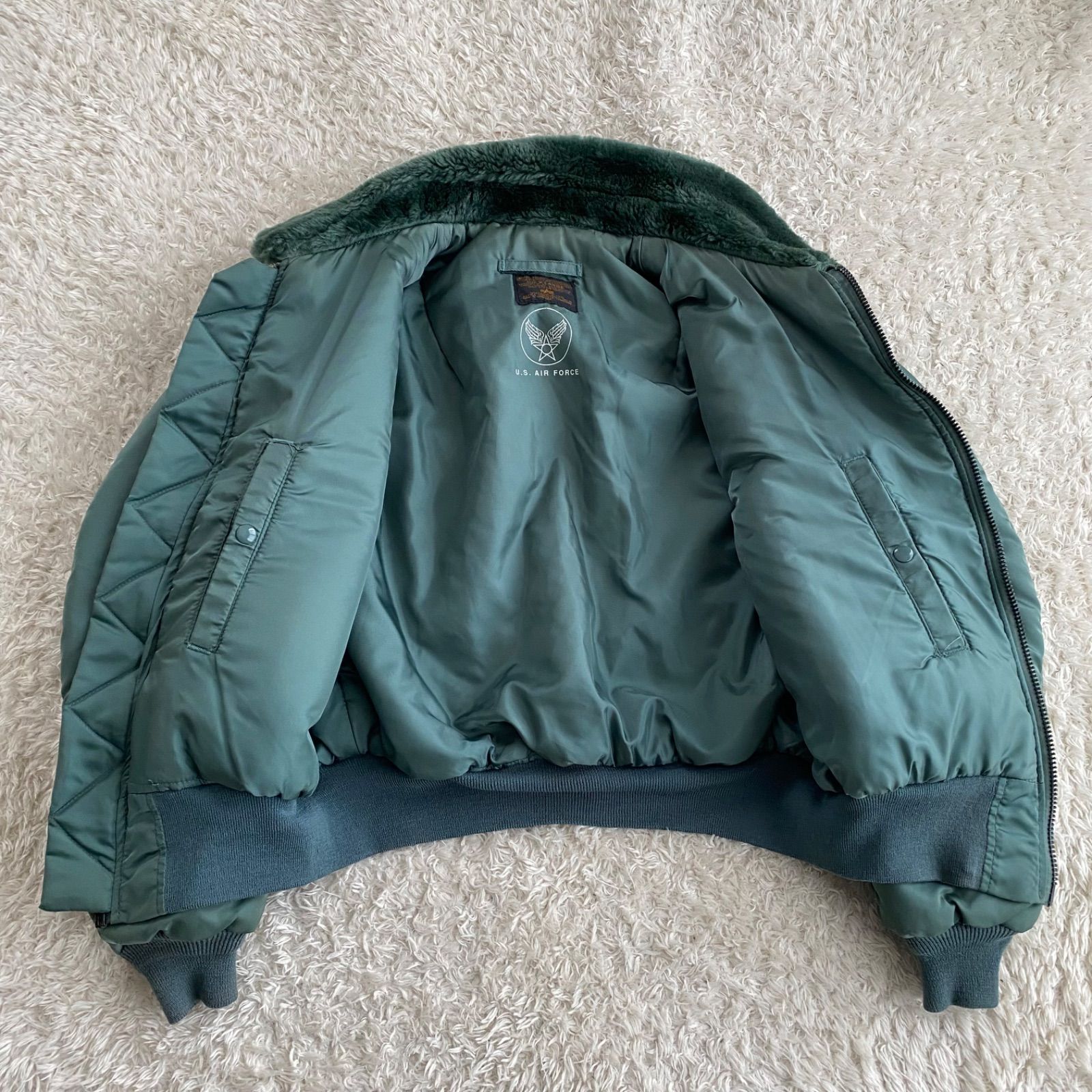 ALPHA 50s復刻 USA製 B-15D フライトジャケット L セージ ALPHA 米国製 50's復刻 B-15D フライトジャケット L セージ ALPHA B