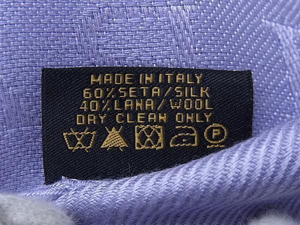 BVLGARI ブルガリ ストール ロゴマニア パープル シルク60％ ウール40％ レディース ♥展示品