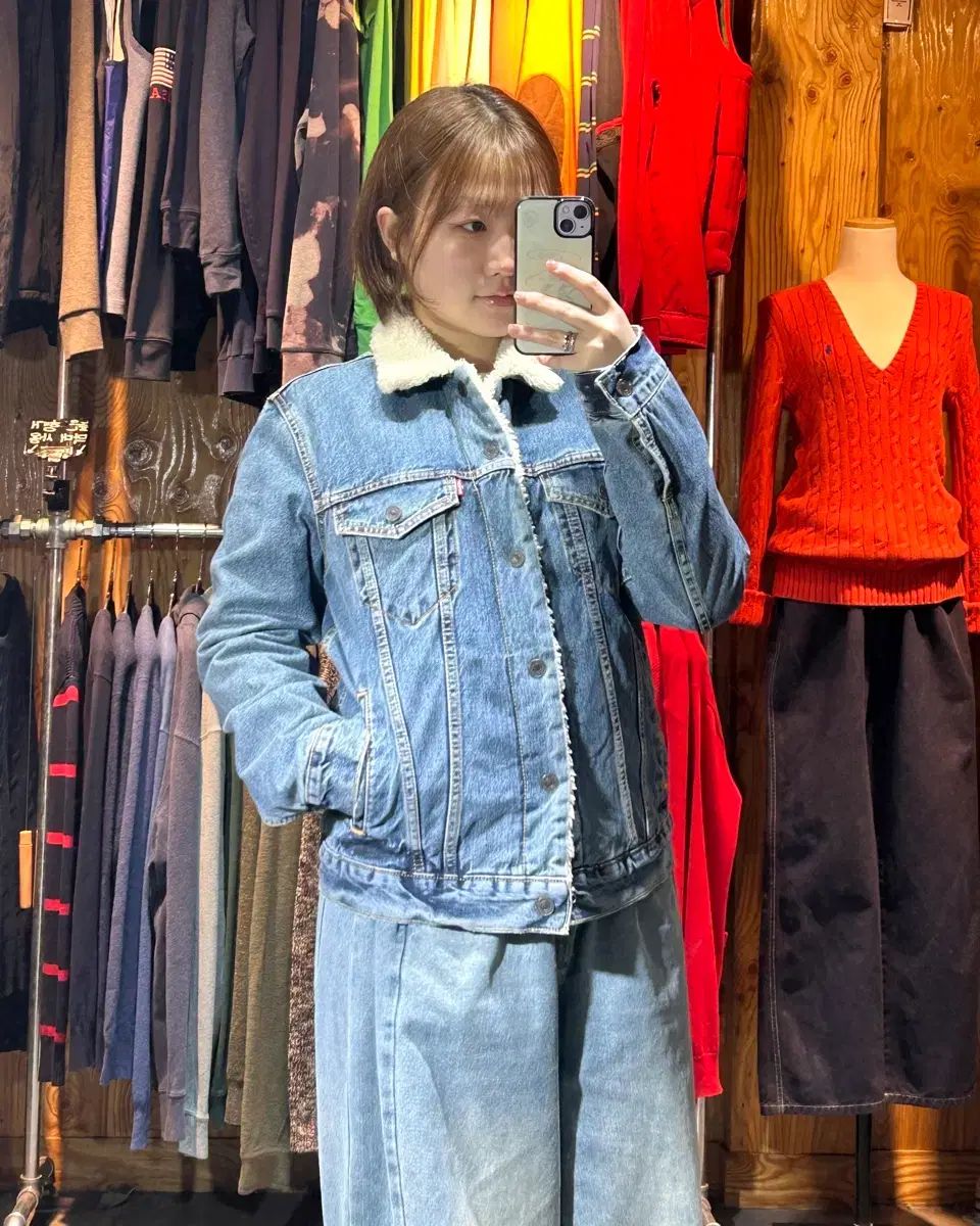 S リーバイス シェルパ シープスキン トラッカー デニムジャケット