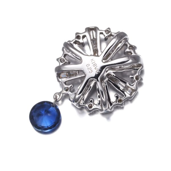 サファイア 0.25ctダイヤ ダイヤモンド ペンダントトップ K18WG