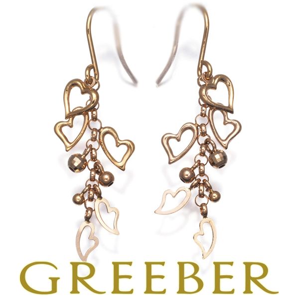 ハート 揺れる ピアス K 18 PG 184265