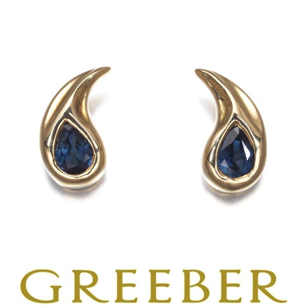 ティファニー ピアス サファイア K 18 YG 183653