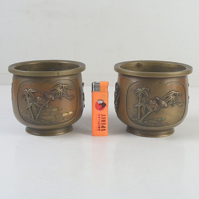 美術品・アンティーク・コレクション 中国 古銅宣徳銅 松竹梅鳥文 香炉