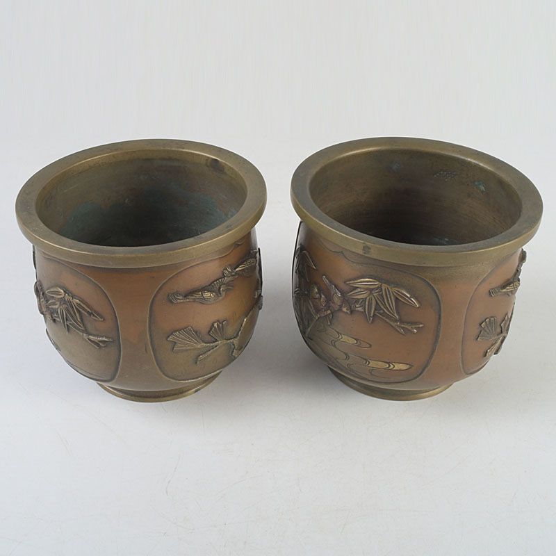 美術品・アンティーク・コレクション 中国 古銅宣徳銅 松竹梅鳥文 香炉