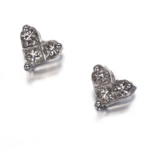 ダイヤ ダイヤモンド 0.25ct/0.25ct ミステリーセッティング ハート