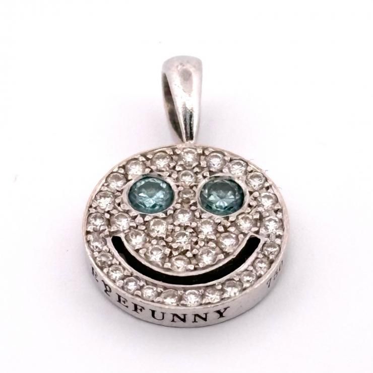 EYEFUNNY K18WG 750 スマイル S ブルーアイズ ペンダントトップ