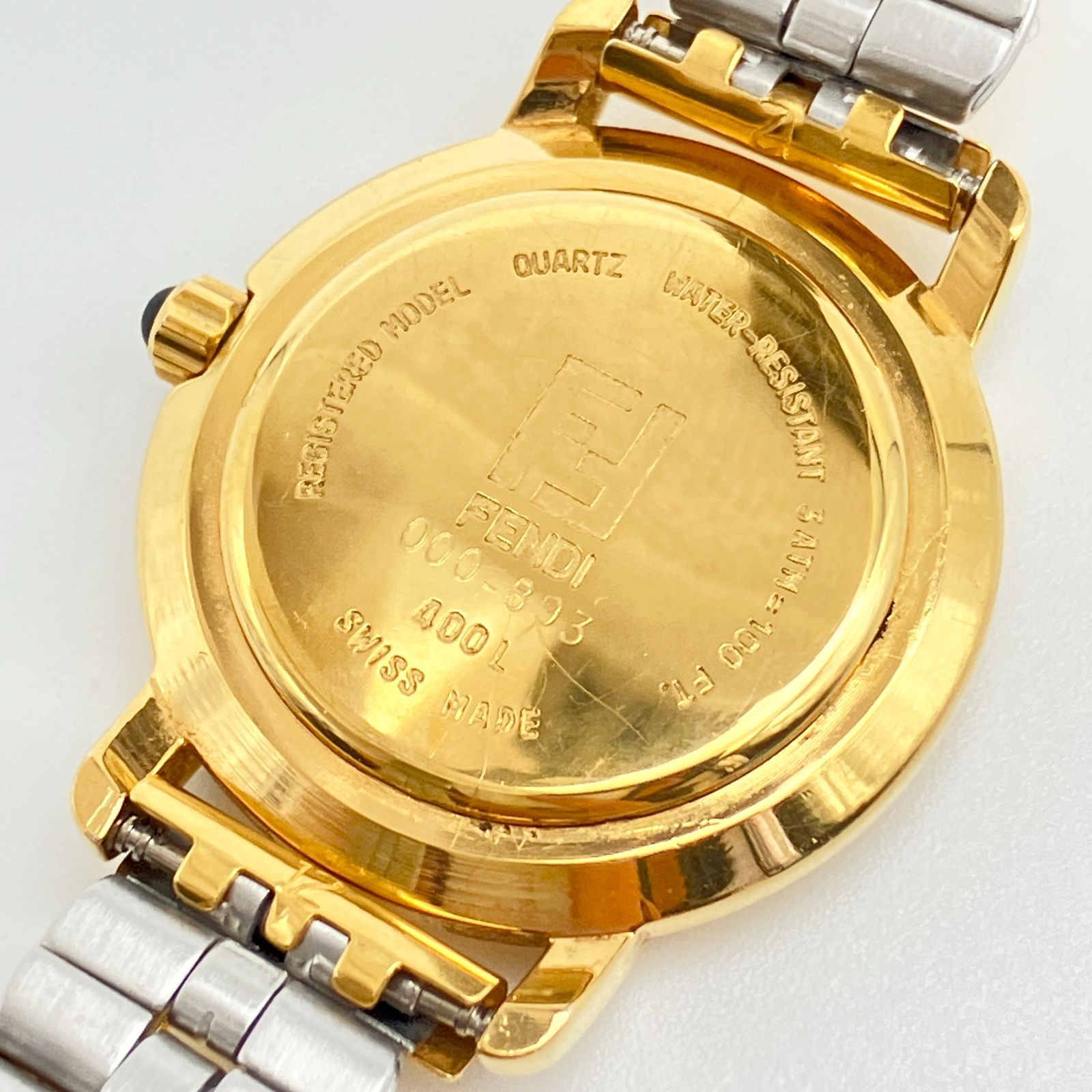 【F】FENDI フェンディ ヴィンテージ 腕時計 ゴールド レディース フェンディ FENDI 400L 腕時計 レディース クォーツ ゴールド ブルー