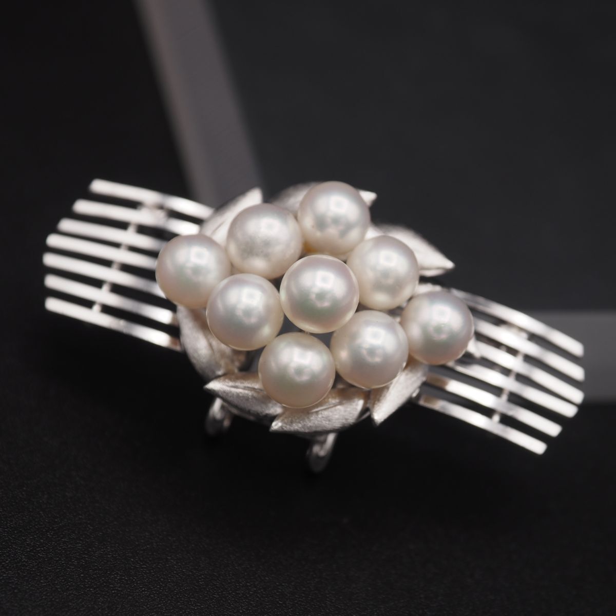 真珠 パール アコヤ真珠 SILVER 13珠 ブローチ 帯留め 2way 真珠