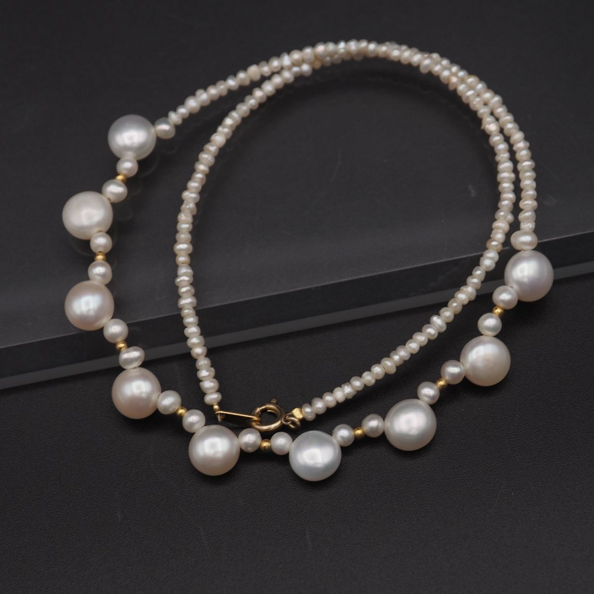 L 992 淡水真珠 パール ネックレス ゴールド デザイン 誕生石