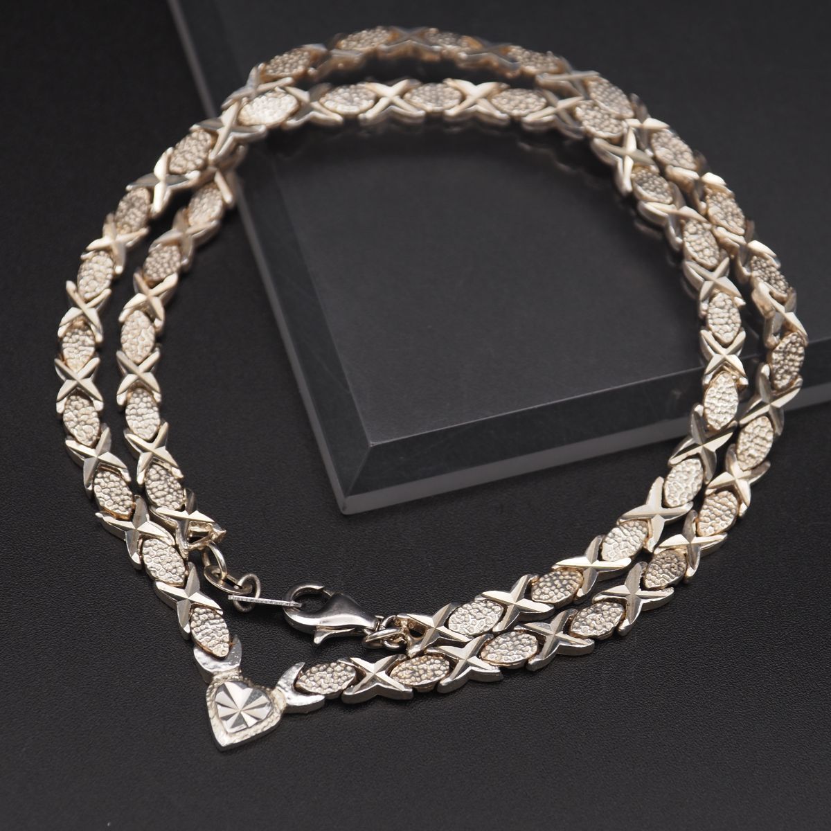 L 958 ヴィンテージ 925刻印 ネックレス ハート デザイン シルバー