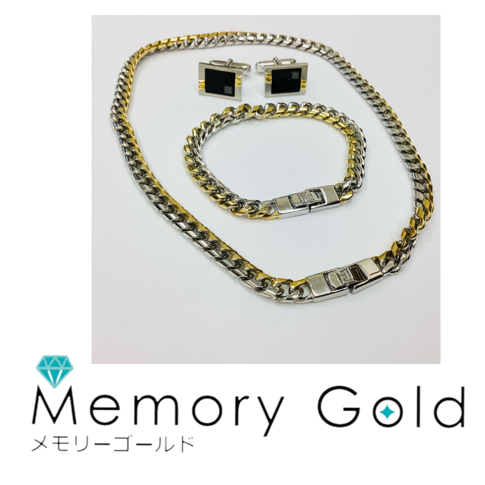 PIERRE BALMAIN ピエール バルマン コンビ 喜平 ネックレス-ブレスレット-カフスセット