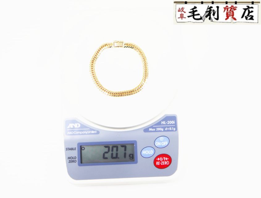 K 18 キヘイ 喜平 ブレスレット 8面トリプル 20.7 g 8メントリプル 18金 イエローゴールド 750 YG ジュエリー