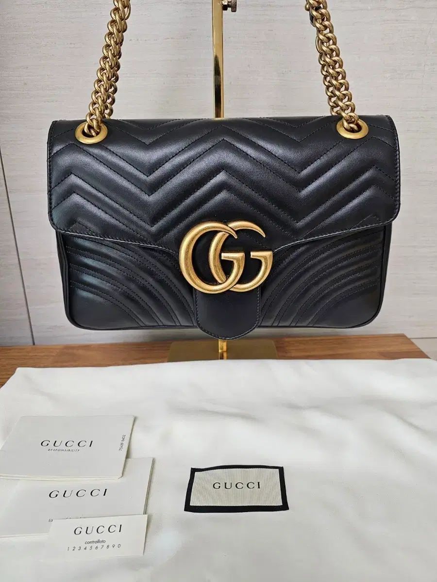 グッチ ママモン マトラッセ チェーン ショルダーバッグ ミディアム ブラック 443496