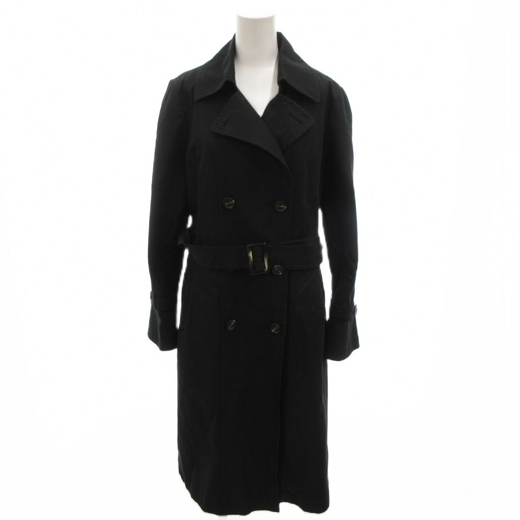 レリアン Leilian トレンチコート 9 紺 ネイビー ダブルブレスト ベルト付き ロング |FF GY 60