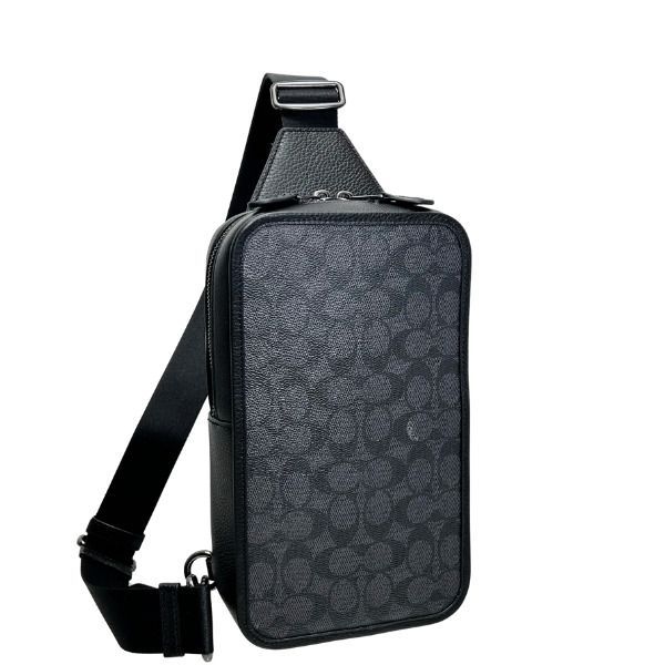 コーチ バッグ メンズ COACH ショルダーバッグ シグネチャー サリバン パック スリングパック CZ 397 QBMI 5 チャコール×ブラック